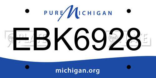 EBK6928 Michigan License Plate