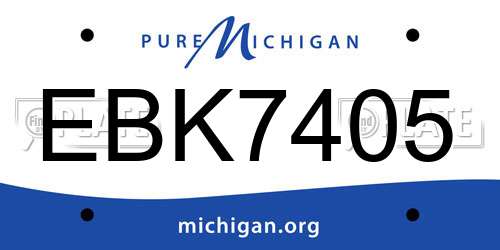 EBK7405 Michigan License Plate