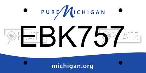 EBK757 Michigan License Plate