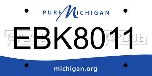 EBK8011 Michigan License Plate