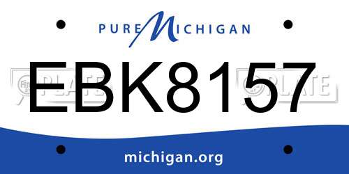 EBK8157 Michigan License Plate