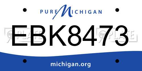 EBK8473 Michigan License Plate
