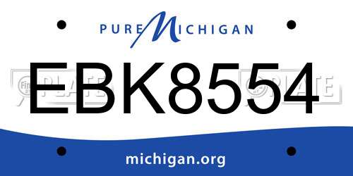 EBK8554 Michigan License Plate