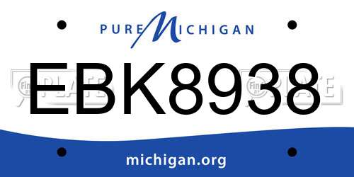 EBK8938 Michigan License Plate