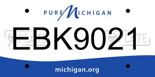 EBK9021 Michigan License Plate