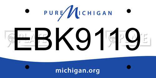 EBK9119 Michigan License Plate