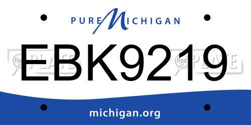 EBK9219 Michigan License Plate
