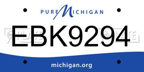 EBK9294 Michigan License Plate