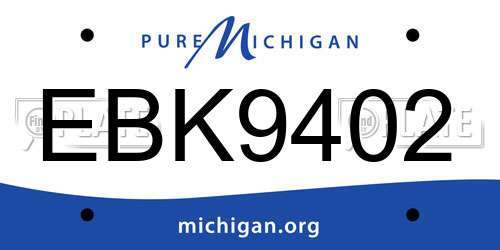 EBK9402 Michigan License Plate