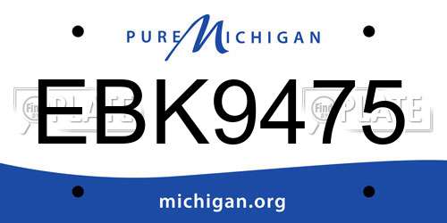 EBK9475 Michigan License Plate