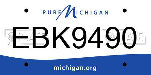 EBK9490 Michigan License Plate