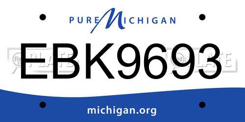 EBK9693 Michigan License Plate