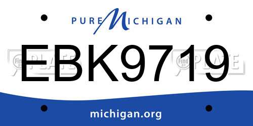 EBK9719 Michigan License Plate