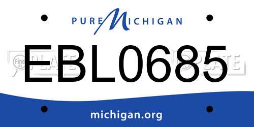 EBL0685 Michigan License Plate