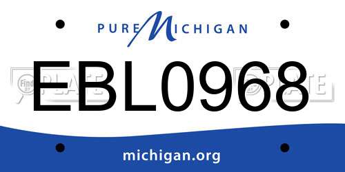 EBL0968 Michigan License Plate