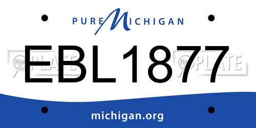 EBL1877 Michigan License Plate