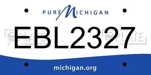 EBL2327 Michigan License Plate