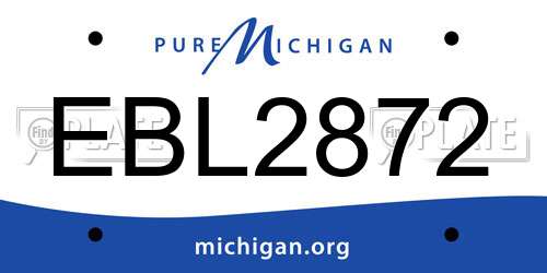 EBL2872 Michigan License Plate