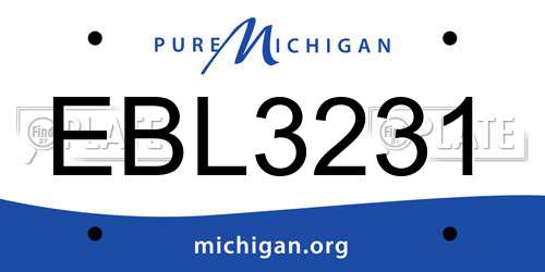 EBL3231 Michigan License Plate