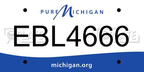 EBL4666 Michigan License Plate