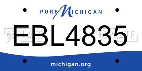 EBL4835 Michigan License Plate
