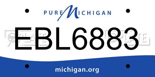 EBL6883 Michigan License Plate