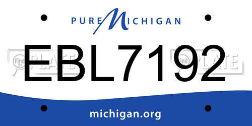 EBL7192 Michigan License Plate