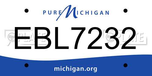 EBL7232 Michigan License Plate