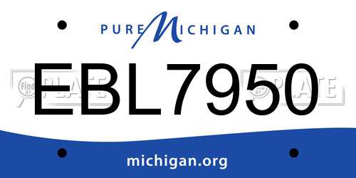 EBL7950 Michigan License Plate