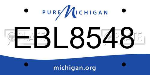 EBL8548 Michigan License Plate