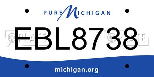 EBL8738 Michigan License Plate