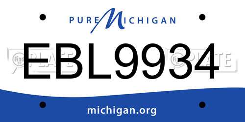 EBL9934 Michigan License Plate