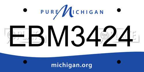 EBM3424 Michigan License Plate