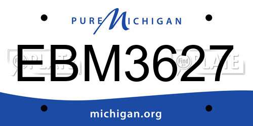 EBM3627 Michigan License Plate