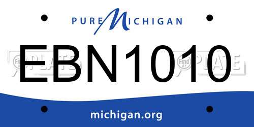 EBN1010 Michigan License Plate
