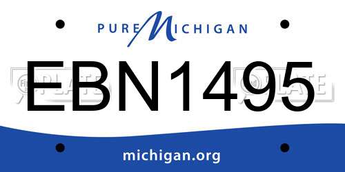 EBN1495 Michigan License Plate