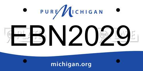 EBN2029 Michigan License Plate