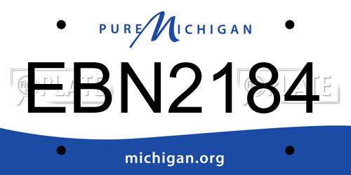EBN2184 Michigan License Plate