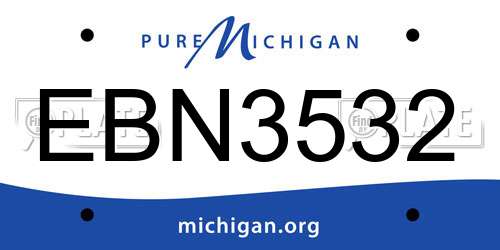 EBN3532 Michigan License Plate