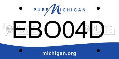 EBO04D Michigan License Plate