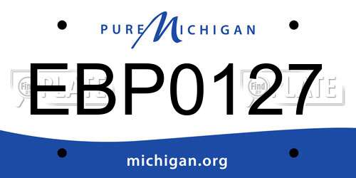 EBP0127 Michigan License Plate