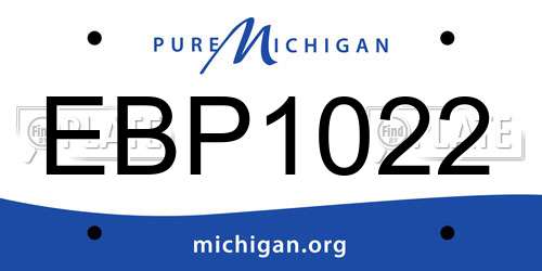 EBP1022 Michigan License Plate