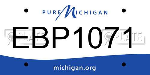 EBP1071 Michigan License Plate