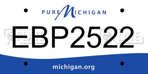 EBP2522 Michigan License Plate