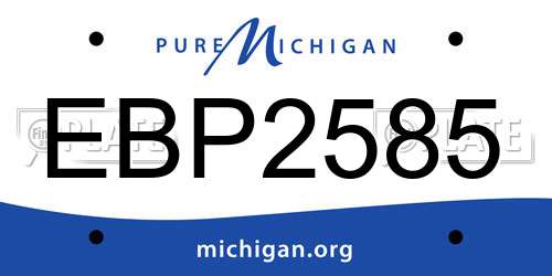 EBP2585 Michigan License Plate