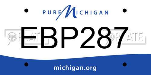 EBP287 Michigan License Plate