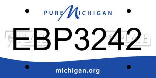 EBP3242 Michigan License Plate