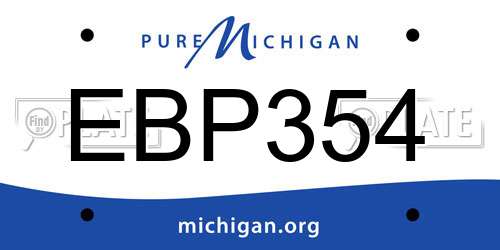 EBP354 Michigan License Plate