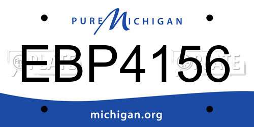 EBP4156 Michigan License Plate
