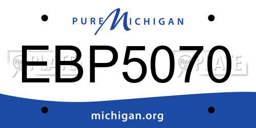 EBP5070 Michigan License Plate